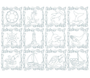 Stickserie - 12 Quiltblöcke Maritim Sea Quilts